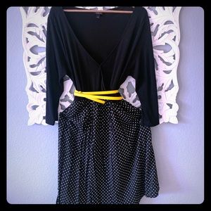 Torrid Long Sleeve Polka Dot Dress
